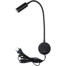 3W Plug Wired Flexible Gooseneck Wall Applique Lampe de lecture Art Works Afficher Accent Light Wall Mount Spot Lamp Fixture avec interrupteur