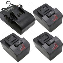 Powerwings - 3X Battery CTB8185 & Charger CTC720 for Snap-On Battery CT8850 CTB7185 CTB8187 CT7850 CDR7850H CTL7850 18V 4000mAh Lithium led