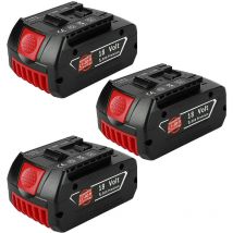 Powerwings - 3X Battery for bosch 18V Lithium-Ion BAT609G BAT609, BAT618, BAT618G, BAT610G 260736092, 260736236, BAT619G, BAT619, 2607336169,