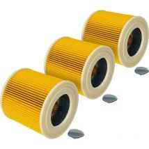 Toolive - 3x Faltenfilter kompatibel mit Kärcher wd 1, wd 3.200, wd 3.300 m, wd 3.500 p Staubsauger - Patronenfilter, Gelb - Ersatz für 6.414-552.0