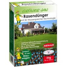 Buri - 3x Grüner Jan Rasendünger 4kg Fertilizer Voll Langzeit Sommer Frühjahr Garten
