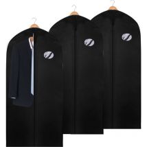 3x Kleidersack Kleidersäcke Schutzhülle mit Schuhtasche Kleiderhülle Kleiderschutz Dicker Vliesstoff mit PE-Folie 128 x 60cm