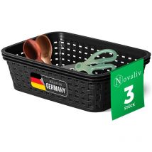 3x Novaliv Aufbewahrungsbox 3x Aufbewahrungskorb Rattan