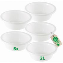 5x Novaliv Aufbewahrungsschüssel 5x Spülschüssel Rund Farbe Weiß