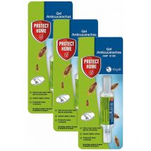 SBM - 3x Protect Home Gel Anticucarachas Cebo von sofortiger Wirkung Effektive Gesamtkontrolle Kakerlaken - 3 Spritzen x 10 g