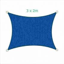 3x2m Sun Sail Shade Rectangular Awning Canopy Garden Sun Patio Sunscreen - Blue