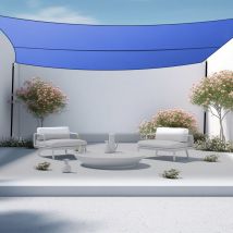 3x2m Sun Shade Sail Rectangle Canopy Polyester Shade Cover Sunscreen Awning for Patio Party Backyard Lawn Garden Outdoor Activities - Blue - Aquariss