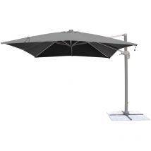 3x3 mt Gartenschirm mit Circinus Aluminium Seitenstange - DarkGray - DarkGray