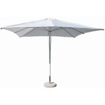 3x3 mt Garten Regenschirm mit zentralem Aluminiumpol und Cassopeia Polyester Tuch - White