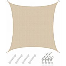 3x3 Toldo Parasol Impermeable - Vela de Sombra Cuadrada con Fijación Inox