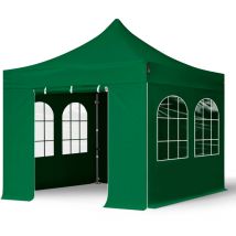 Intent24 - 3x3m gazebo pieghevole con laterali (finestre), premium acciaio, verde scuro