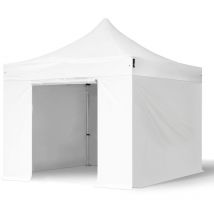 House Of Tents - 3x3m gazebo pieghevole pes 800 con laterali, professional 40mm alluminio, bianco
