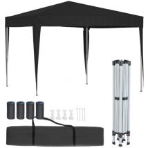 3x3m Wasserdicht Gartenzelt Pop-up Pavillon Gartenpavillon Partyzelt Faltzelt Schwarz