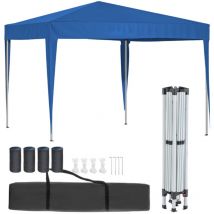 3x3m Wasserdicht Gartenzelt Pop-up Pavillon Gartenpavillon Partyzelt Faltzelt Blau