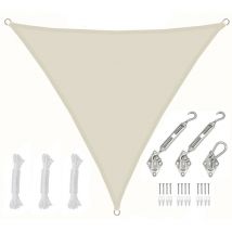 Amanka - 3x3x3 Toldo Parasol Impermeable - Vela de Sombra Triangular con Fijación Inox