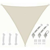 3x3x3 Voile d'Ombrage Triangulaire Étanche - Toile de Jardin avec Fixation Inox