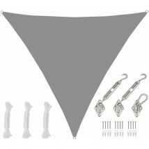 Amanka - 3x3x3 Voile d'Ombrage Triangulaire Étanche - Toile de Jardin avec Fixation Inox