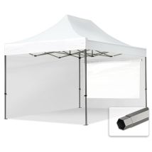 TOOLPORT 3x4,5 m Tente pliante - Acier, côté panoramique, blanc