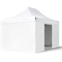 Intent24 - 3x4,5m gazebo pieghevole con laterali, premium acciaio, bianco