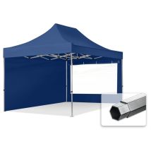 Toolport - 3x4,5m gazebo pieghevole pes 800 con laterali (finestre panoramiche), professional 40mm alluminio, blu scuro