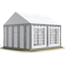 Tendone per feste 3x4 m pvc grigio-bianco 100% impermeabile Gazebo da giardino Tendone da esterno Tenda party
