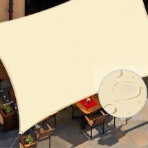 3x4m Terrassen-Sonnensegel, Markise für Gartenterrasse im Freien mit Seil, wasserdichtes UV-Schutz-Rechteck-Sonnensegel, Beige, 3x4m