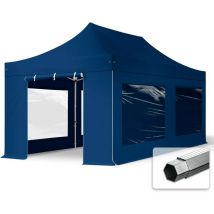 3x6 m Tente pliante - Alu, côté panoramique, bleu - Toolport