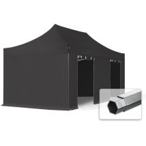 Intent24 - 3x6m gazebo pieghevole pes 800 con laterali, professional 40mm alluminio, nero