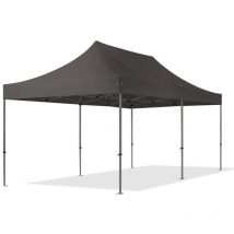 3x6m gazebo pieghevole, PREMIUM acciaio, grigio scuro
