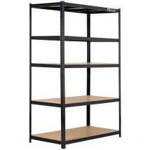 Rhino Racking - Four Bay 5-Tier Garage Shelving Unit 180x120x60cm Black 200kg per tier