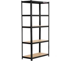 Rhino Racking - Four Bay 5-Tier Garage Shelving Unit 180x90x40cm Black 200kg per tier