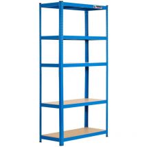 Four Bay Rhino Racking 5-Tier Garage Shelving Unit 180x90x40cm Blue 200kg per tier