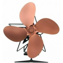 Volavo - 4-blade heat conduction fireplace fan, environmental protection and energy saving, bronze color