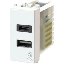 4 Box - Usb Socket Avec Connecteur Type C Et Type A 3.0a Pour Bticino Livinglight Blanc 4b.n.usb.30