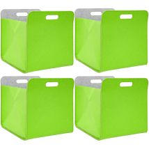 No Brand - 4 Boîtes de Rangement Feutre 33x33x38cm Kallax Panier Feutrine Étagère Ikea Vert
