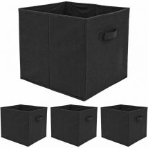 Dunedesign - 4 boîtes de rangement Kallax 33x38x33 Cube en Tissu avec Poignée Panier Pliable