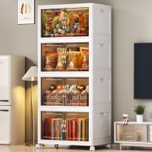 4 Boites Organisateur de Rangement Plastiques Pliable Pour Salle de Bain Cuisine Chambre à Coucher Salon Vetements Jouets Livres