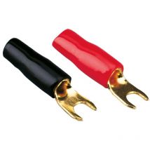 4 Bornes fourches 10mm2 - 2x rouge 2x noir