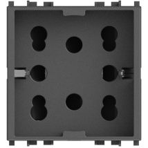 Modulo presa multistandard, 10A, 16A e schuko, serie p, grigio, compatibile con serie Vimar Eikon - 4Box Side 4B.V20.H21