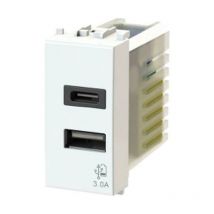 4 caja de enchufe usb con conector tipo c y tipo a 3.0a para bticino livinglight blanco 4b.n.usb.30