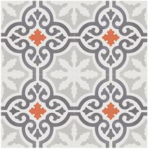 4 Carreaux de ciment hydraulique 0,16m2 / Carreaux de ciment artisanaux pour sol et mur multicolore - l.20 x L.20 cm Pegane