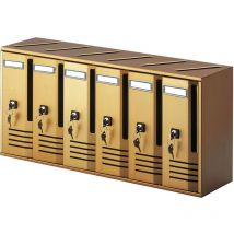 Alubox - boîte aux lettres de copropriété mod. cube en aluminium couleur bronze 6 places