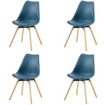 Eggree - 4 Chaise de salle à manger design contemporain scandinave-Vert foncé