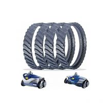 4 Chenilles de Remplacement Noir Nettoyeur Piscine Pneu Piste Roue R0526100 Compatible avec Zodiac Baracuda MX6/MX8 Nettoyage de Piscine Creusée