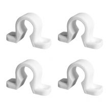 4 Collier plat, Blanc, Composite, pour Espagnolette de Volet Battant