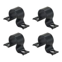 4 Colliers d'Espagnolette, Noir, Aluminium, Diamètre 14, pour Volet Battant