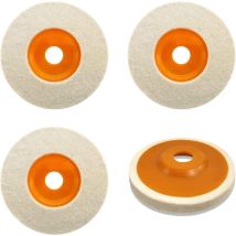 Aiperq - 4 dischi lucidanti per smerigliatrice diametro 125 mm, diametro foro smerigliatrice angolare 22 mm, mola lucidante in feltro di lana per