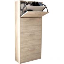 Homeness - 4 -doors rack intérieur avec Double compartiment en bois Anita AntiqueWhite - AntiqueWhite