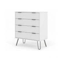 Core Products - 4 Drawer Chest of Drawers - Manufactured Wood Fibre Board/Metal - 76.5 x 39.5 x 90.3 cm - White