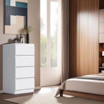 4 Drawer White Chest Of Drawers Bedroom Furniture - Fwstyle